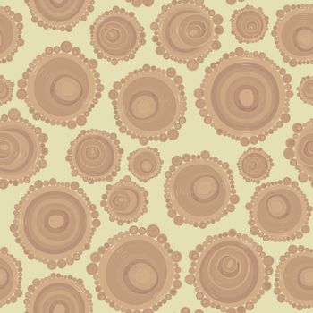 Geometric seamless pattern,texture with perfectly contacting nested circles with different size colors.Repeating pattern with circles filled with dots.For textile,wrapping paper,banner.Pastel shades.