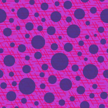Abstract seamless pattern with colorful balls and lines.Illustration colorful polka dots ornament for background.Good for invitation,poster,card,flyer,banner,textile,fabric.Purple pink lilac colors.