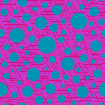 Abstract seamless pattern with colorful balls and lines.Illustration colorful polka dots ornament for background.Good for invitation,poster,card,flyer,banner,textile,fabric.Aquamarine pink lilac.