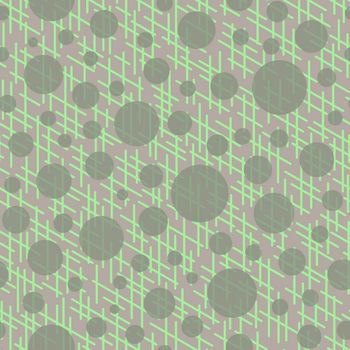 Abstract seamless pattern with colorful balls and lines.Illustration colorful polka dots ornament for background.Good for invitation,poster,card,flyer,banner,textile,fabric.Gray green lilac colors.