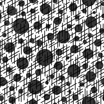 Abstract seamless pattern with colorful balls and lines.Illustration colorful polka dots ornament for background.Good for invitation,poster,card,flyer,banner,textile,fabric.White black gray colors.