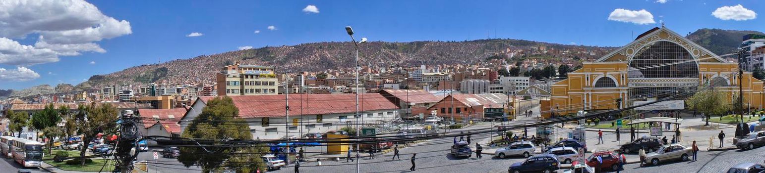 La Paz, View of brick houses hills, Bolivia, South America