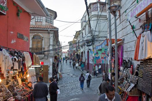 La Paz, Old city street view, Bolivia, South America