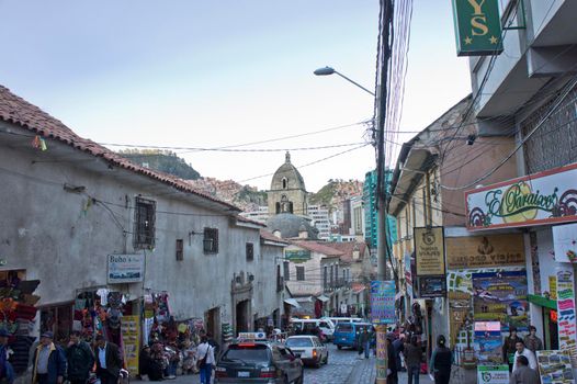 La Paz, Old city street view, Bolivia, South America