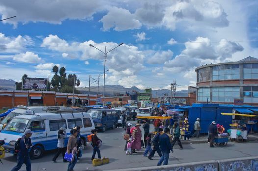 La Paz, View of brick houses hills, Bolivia, South America