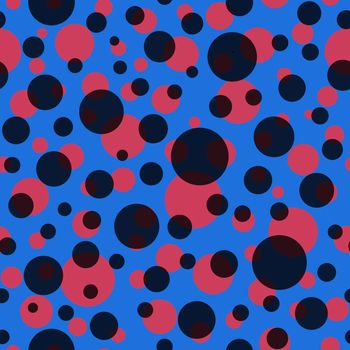 Abstract seamless pattern with colorful balls.Illustration of overlapping colorful dots pattern for background abstract.Polka dots ornament.Good for invitation,poster,card,flyer,banner,textile,fabric.