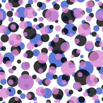 Abstract seamless pattern with colorful balls.Illustration of overlapping colorful dots pattern for background abstract.Polka dots ornament.Good for invitation,poster,card,flyer,banner,textile,fabric.
