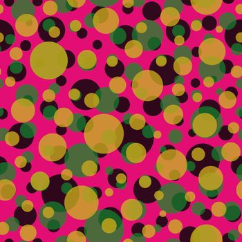 Abstract seamless pattern with colorful balls.Illustration of overlapping colorful dots pattern for background abstract.Polka dots ornament.Good for invitation,poster,card,flyer,banner,textile,fabric.