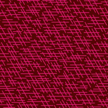 Randomly crossing lines making pattern.Chaotic short lines seamless pattern,chips and sticks modern repeatable motif.Good for print, textile,fabric, background, wrapping paper.Burgundy pink colors.
