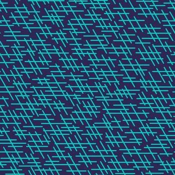 Randomly crossing lines making pattern.Chaotic short lines seamless pattern,chips and sticks modern repeatable motif.Good for print, textile,fabric, background, wrapping paper.Aquamarine blue colors.