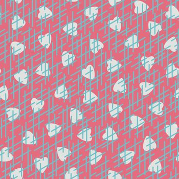 Randomly crossing lines making pattern.Chaotic short lines seamless pattern,chips and sticks modern repeatable motif.Good for print, textile,fabric, background, wrapping paper.Pink azure white colors.