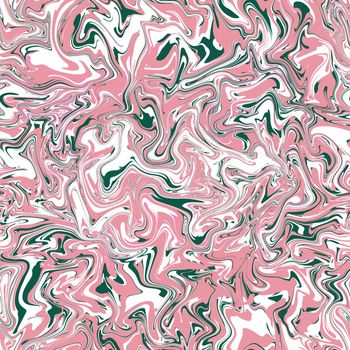 Abstract seamless pattern. Liquid marble wave colorful art background texture.Good for fabric, cover, brochure, poster, Invitation, floor, wall and wrapping paper. Green, white, pink colors
