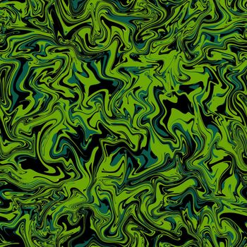 Abstract seamless pattern. Liquid marble wave colorful art background texture.Good for fabric, cover, brochure, poster, Invitation, floor, wall and wrapping paper. Tidewater Green, black, light green