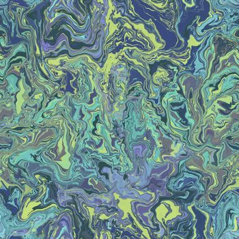 Abstract seamless pattern. Liquid marble wave colorful art background texture.Good for fabric, cover, brochure, poster, Invitation, floor, wall and wrapping paper. Green, gray, blue, lilac colors