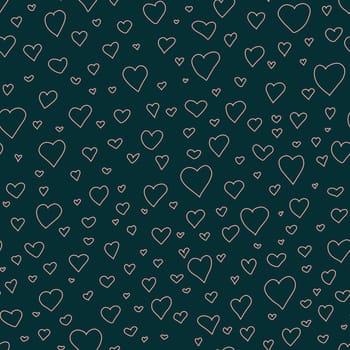 Valentine's day, Mother's Day hand drawn doodle seamless pattern. Marker drawn different heart shapes and silhouettes. Sweet love texture for postcards,wrapping paper, textiles and decorative prints.