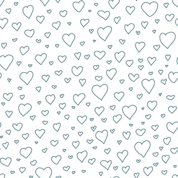 Valentine's day, Mother's Day hand drawn doodle seamless pattern. Marker drawn different heart shapes and silhouettes. Sweet love texture for postcards,wrapping paper, textiles and decorative prints.