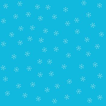 Seamless Christmas pattern doodle with hand random drawn snowflakes.Wrapping paper for presents, funny textile fabric print, design, decor, food wrap, backgrounds. new year.Raster copy.Sky blue, white