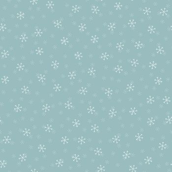 Seamless Christmas pattern doodle with hand random drawn snowflakes.Wrapping paper for presents, funny textile fabric print, design, decor, food wrap, backgrounds. new year.Raster copy.Sky gray, white