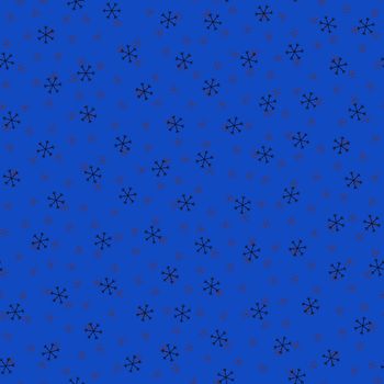 Seamless Christmas pattern doodle with hand random drawn snowflakes.Wrapping paper for presents, funny textile fabric print, design, decor, food wrap, backgrounds. new year.Raster copy.Cyan black