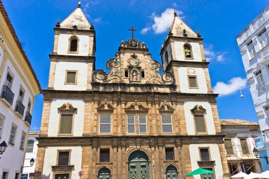 Salvador de Bahia, Pelourinho view with a  Colonial Church, Brazil, South America