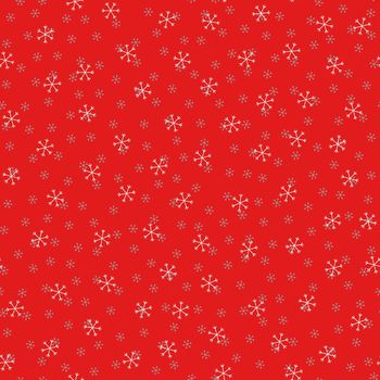 Seamless Christmas pattern doodle with hand random drawn snowflakes.Wrapping paper for presents, funny textile fabric print, design, decor, food wrap, backgrounds. new year.Raster copy.Red white