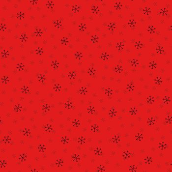 Seamless Christmas pattern doodle with hand random drawn snowflakes.Wrapping paper for presents, funny textile fabric print, design, decor, food wrap, backgrounds. new year.Raster copy.Red black