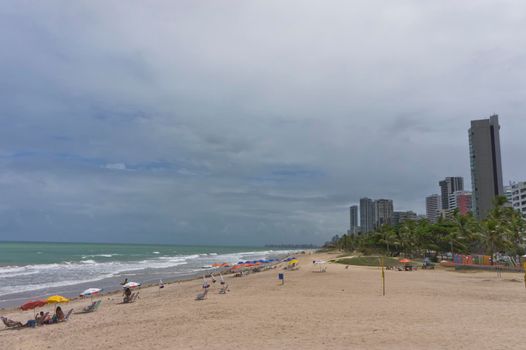 Recife, Beach and modern city view, Brazil, South America