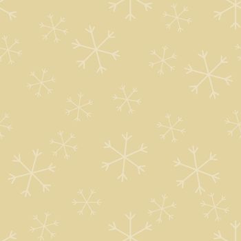 Seamless Christmas pattern doodle with hand random drawn snowflakes.Wrapping paper for presents, funny textile fabric print, design, decor, food wrap, backgrounds. new year.Raster copy.Beige white