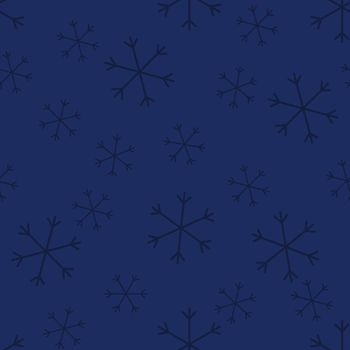 Seamless Christmas pattern doodle with hand random drawn snowflakes.Wrapping paper for presents, funny textile fabric print, design, decor, food wrap, backgrounds. new year.Raster copy.Blue gray