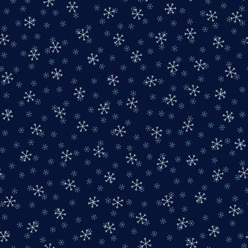 Seamless Christmas pattern doodle with hand random drawn snowflakes.Wrapping paper for presents, funny textile fabric print, design, decor, food wrap, backgrounds. new year.Raster copy.Blue white