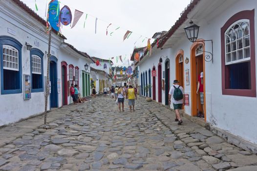 Paraty, Old city street view, Brazil, South America