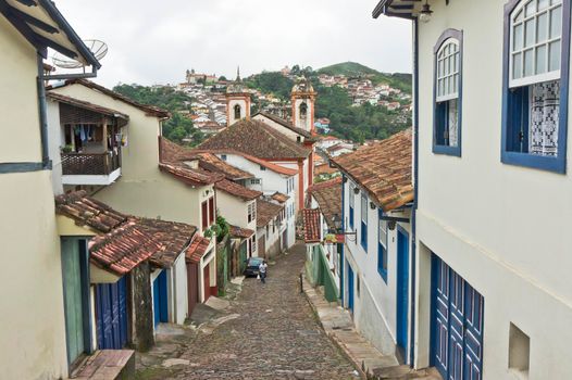 Ouro Preto, Old city street view, Brazil, South America