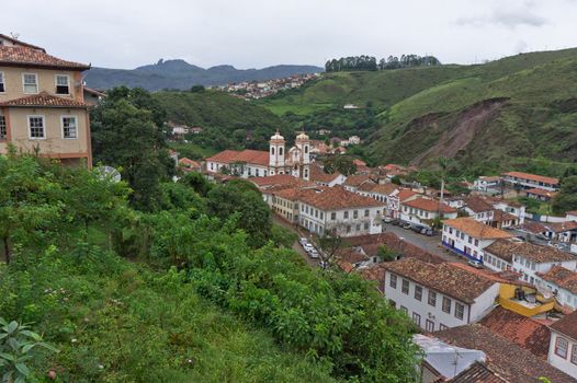 Ouro Preto, Old city street view, Brazil, South America