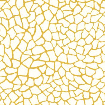 Giraffe skin color seamless pattern with fashion animal print for continuous replicate. Chaotic mosaic white pieces on mustard background. Wrapping paper, funny textile fabric print,design,decor.
