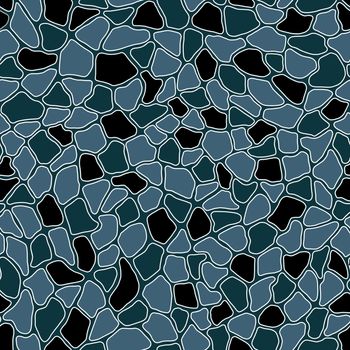 Terrazzo modern trendy colorful seamless pattern.Abstract creative backdrop with chaotic small pieces irregular shapes. Ideal for wrapping paper,textile,print,wallpaper,terrazzo flooring.Black, azure.