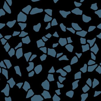 Terrazzo modern trendy colorful seamless pattern.Abstract creative backdrop with chaotic small pieces irregular shapes. Ideal for wrapping paper,textile,print,wallpaper,terrazzo flooring.Black, azure.