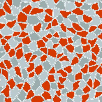 Terrazzo modern trendy colorful seamless pattern.Abstract creative backdrop with chaotic small pieces irregular shapes. Ideal for wrapping paper,textile,print,wallpaper,terrazzo flooring.Red, gray.