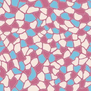 Terrazzo modern trendy colorful seamless pattern.Abstract creative backdrop with chaotic small pieces irregular shapes. Ideal for wrapping paper,textile,print,wallpaper,terrazzo flooring.Pink,azure.