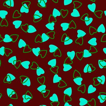 Simple heart seamless pattern,endless chaotic texture made tiny heart silhouettes.Valentines,mothers day background.Azure,green,burgundy.Great for Easter,wedding,scrapbook,gift wrapping paper,textiles