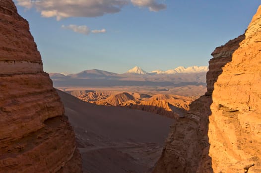 Atacama Desert, Natural landscape with Licancabur Volcano, Chile, South America