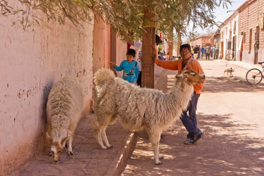 San Pedro de Atacama, Old city street view, Chile, South America