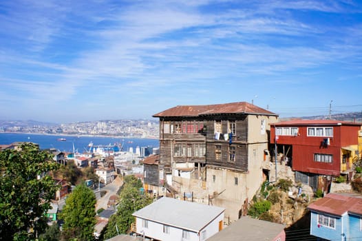 Valparaiso, Old city street view, Chile, South America