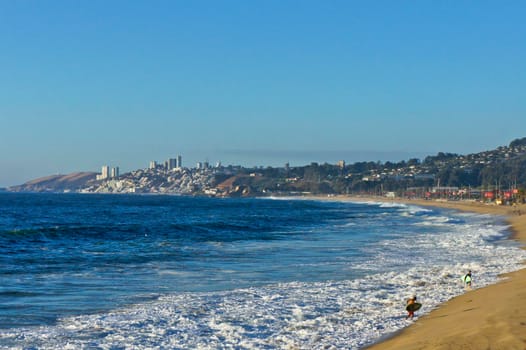 Valparaiso, Modern city panoramic view, Chile, South America