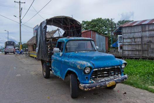 Leticia,Old car, Amazon Basin,  Colombia, South America