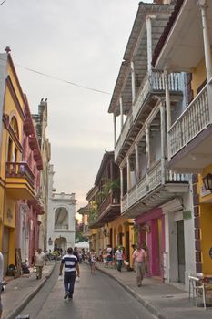 Cartagena, Old city street view, Colombia, South America