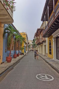 Cartagena, Old city street view, Colombia, South America