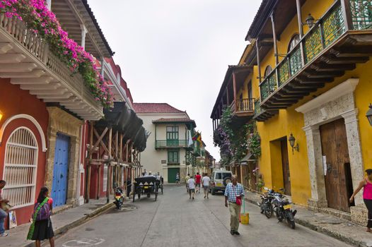 Cartagena, Old city street view, Colombia, South America