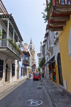 Cartagena, Old city street view, Colombia, South America