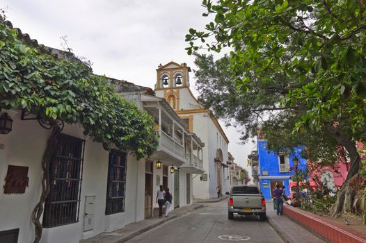 Cartagena, Old city street view, Colombia, South America