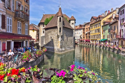 Annecy in Alps, Old city canal view, France